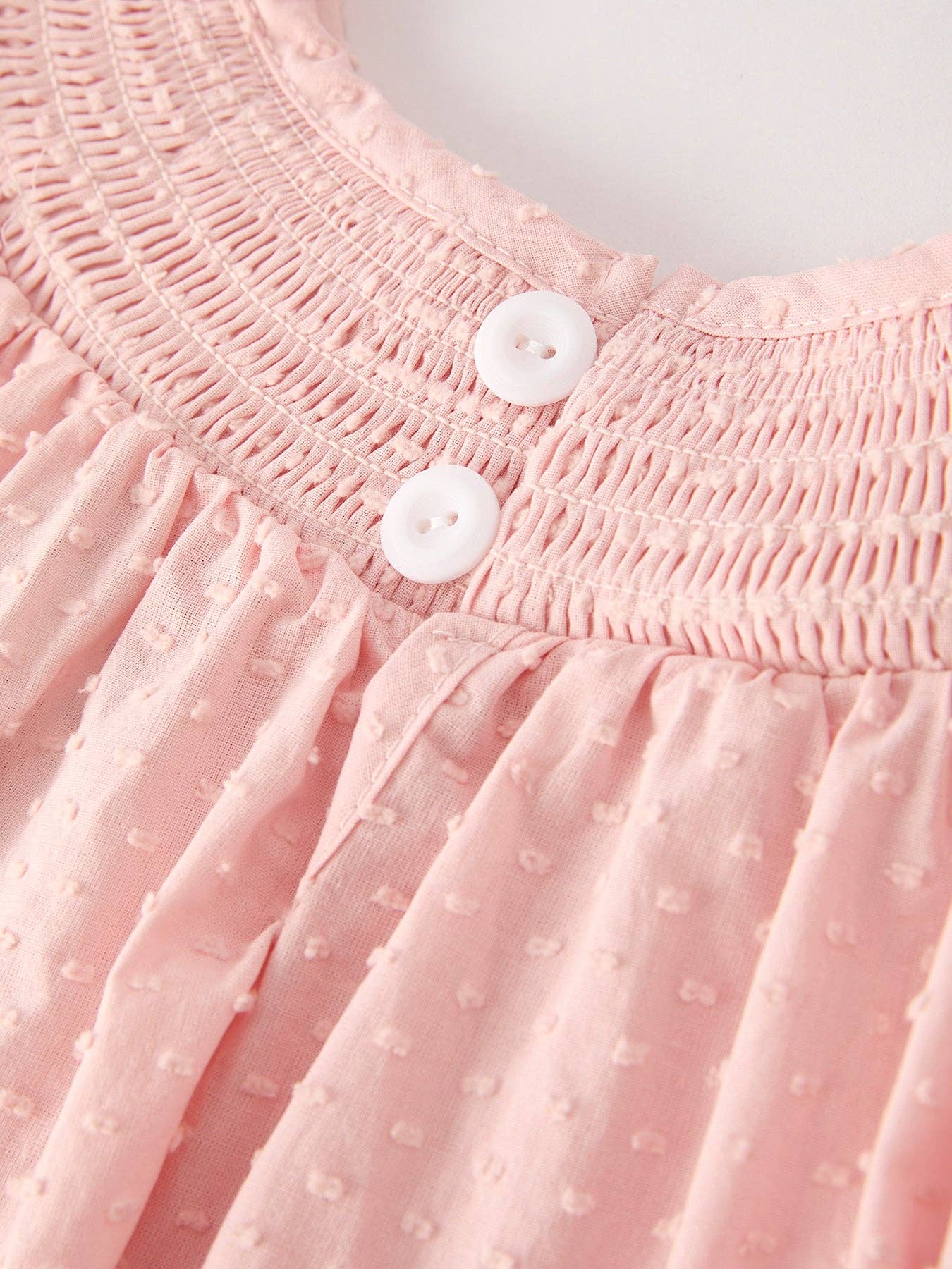 Blush Ghost Scalloped Smock Dress
