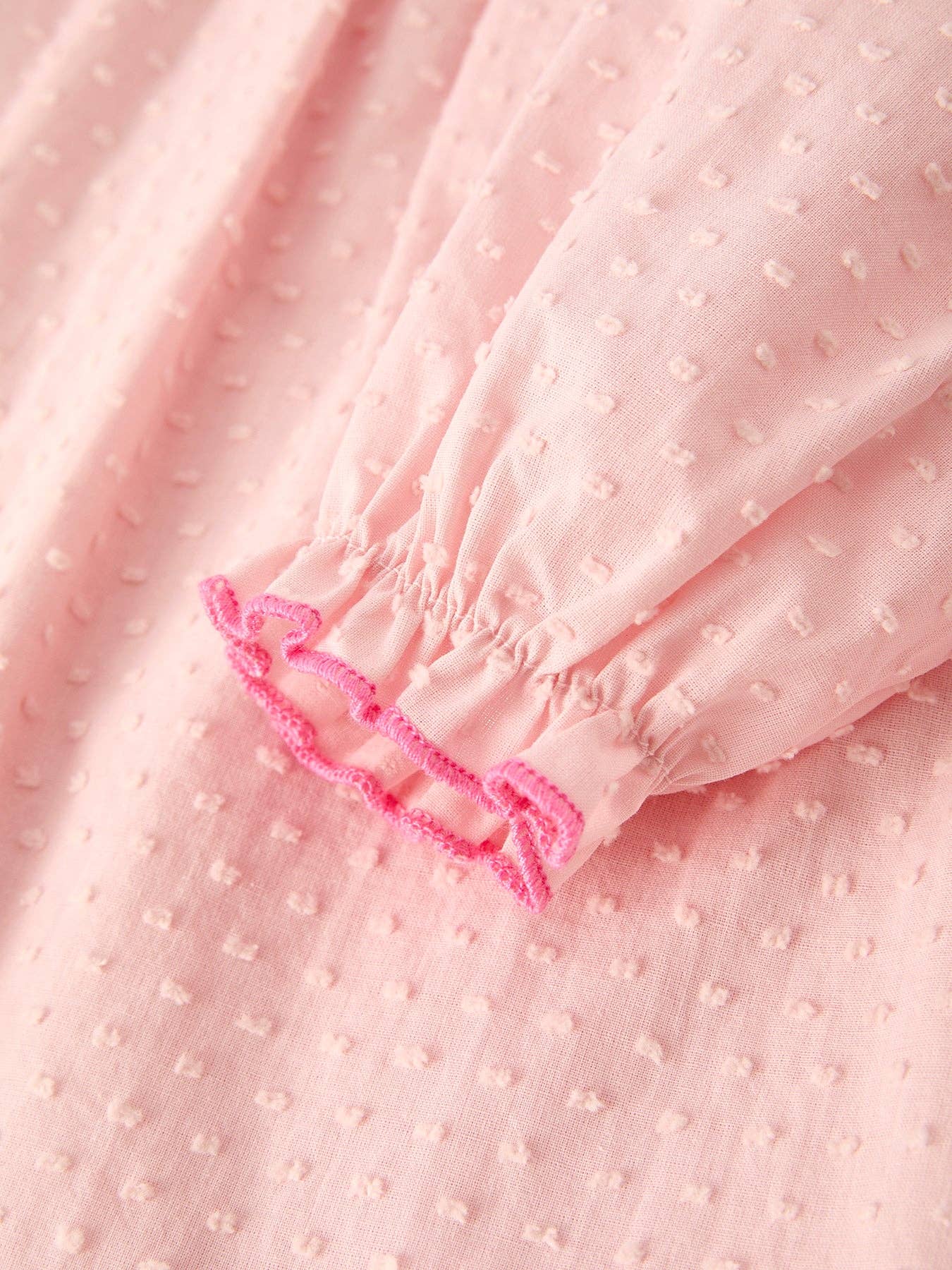 Blush Ghost Scalloped Smock Dress
